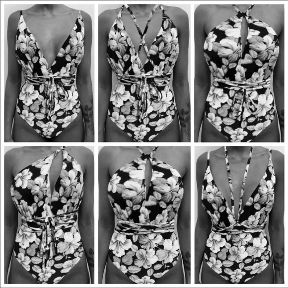 Floral Multi Way Open Back Bikini Waist Tie - Picture 5 of 6